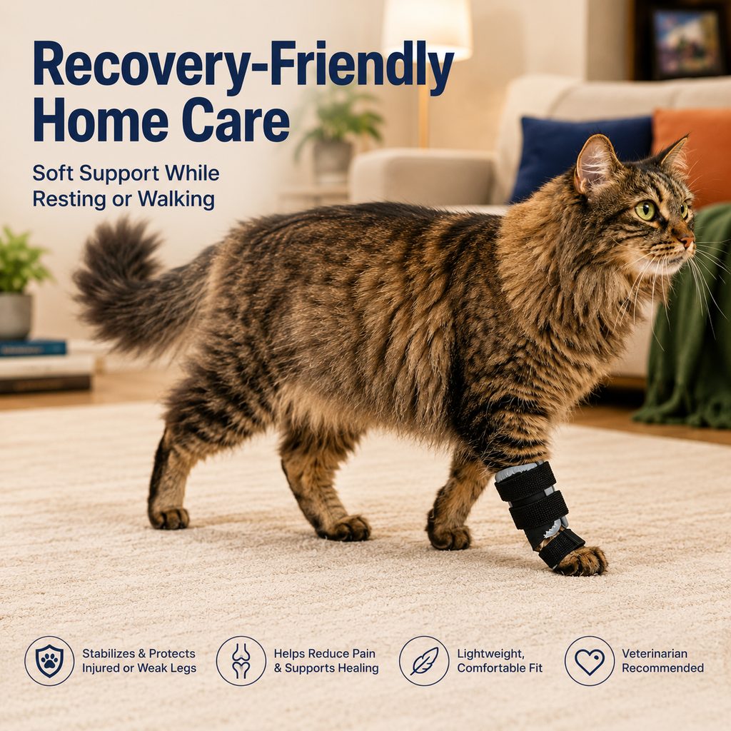 Cat Leg Support Brace – Adjustable Recovery Splint
