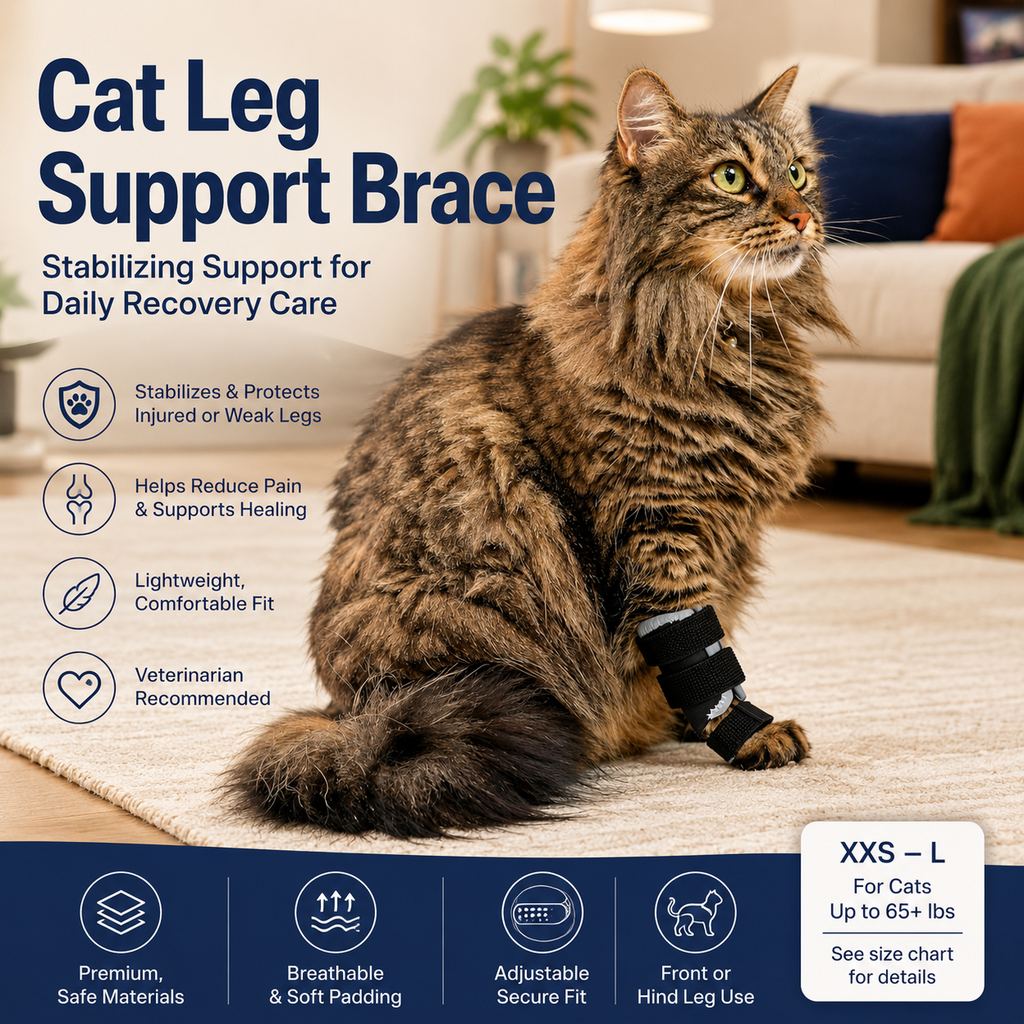 Cat Leg Support Brace – Adjustable Recovery Splint