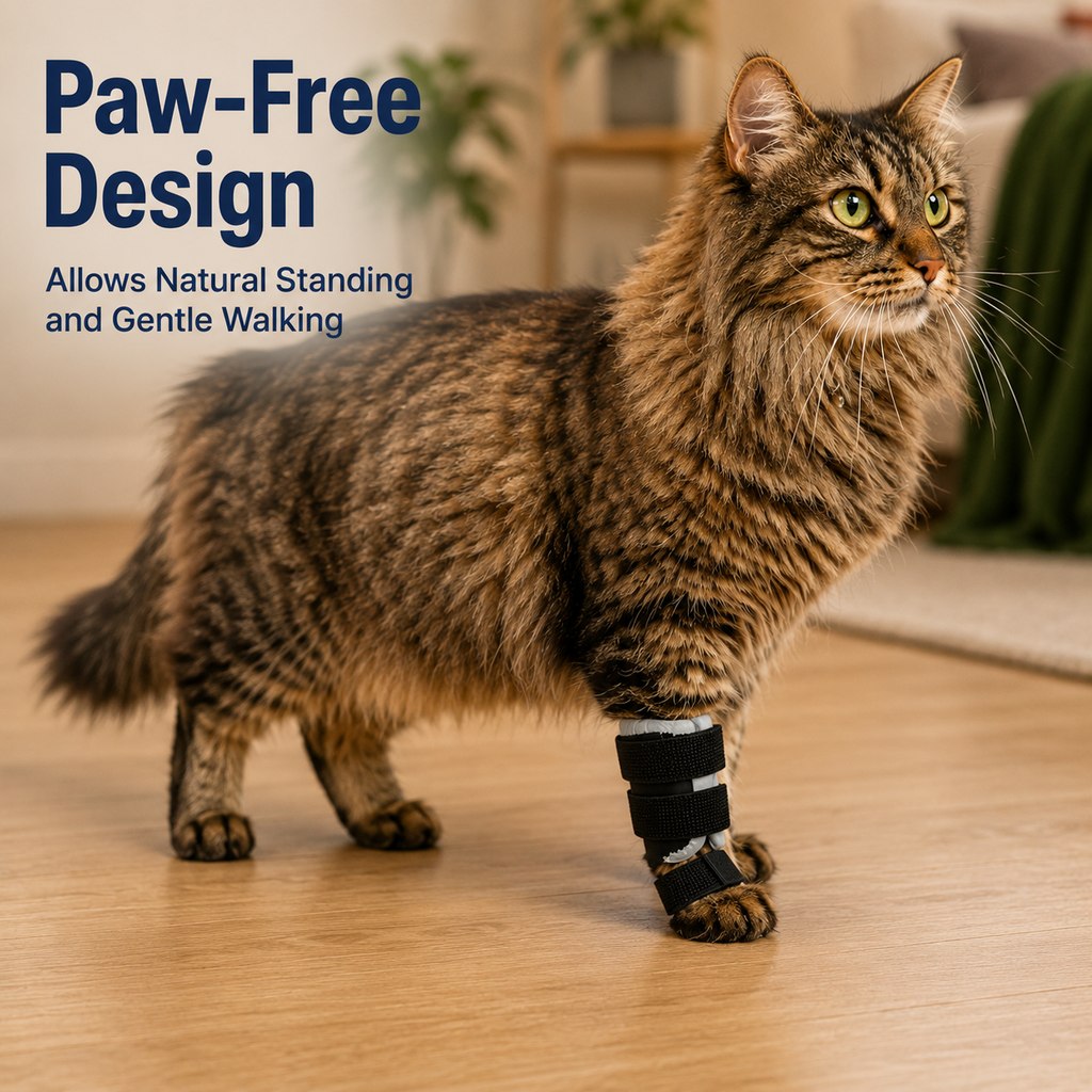 Cat Leg Support Brace – Adjustable Recovery Splint