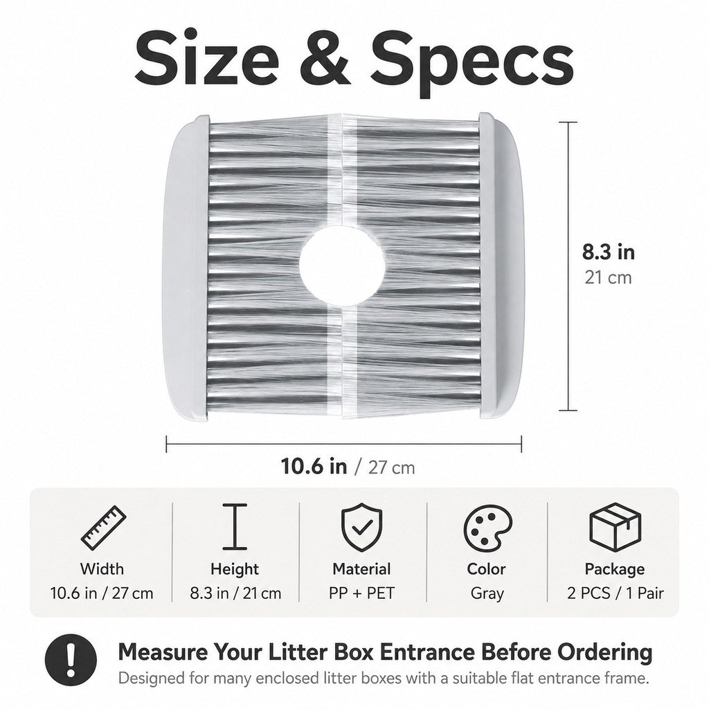 Litter Box Brush Door – Catches Loose Fur