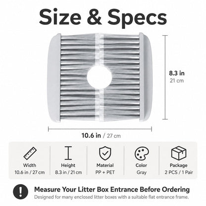 Litter Box Brush Door – Catches Loose Fur