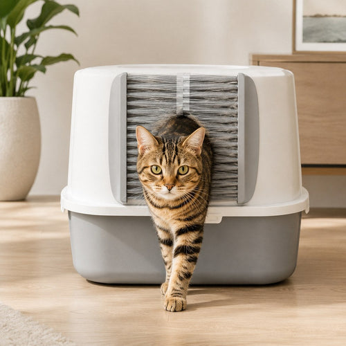 Litter Box Brush Door – Catches Loose Fur