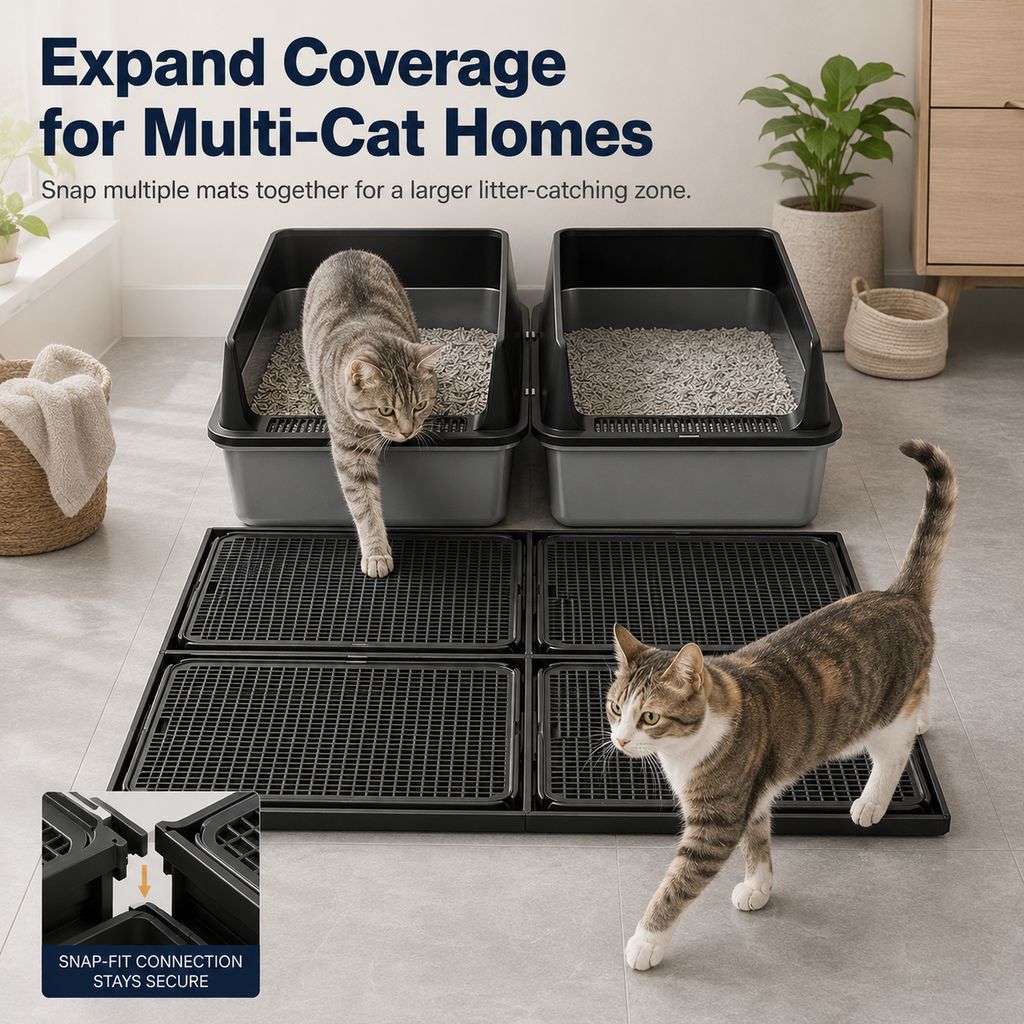Double-Layer Cat Litter Mat – Traps Litter, Cleaner Floors