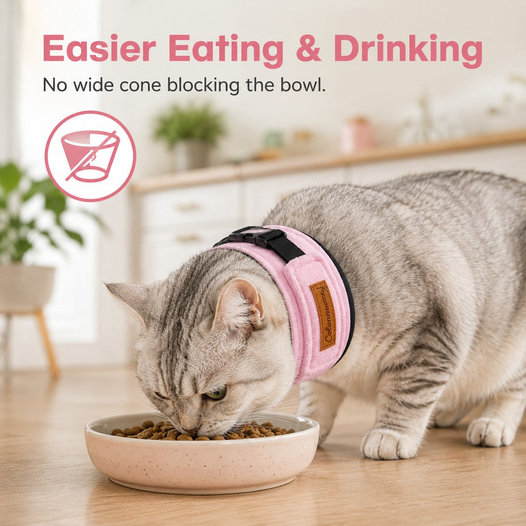Fleece Cat Recovery Collar – Soft Anti-Lick Wrap