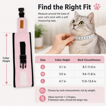 Fleece Cat Recovery Collar – Soft Anti-Lick Wrap