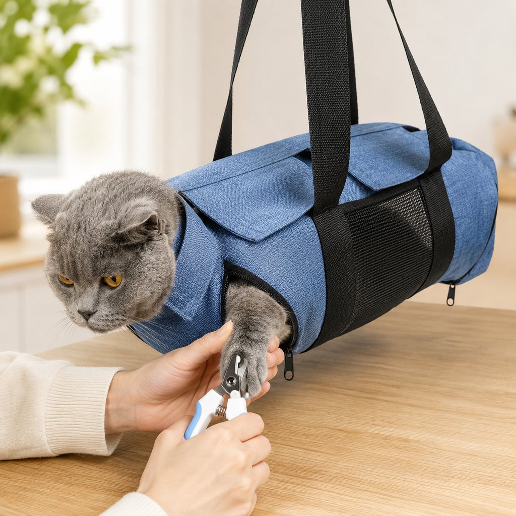Cat Grooming Restraint Bag – Easy Nail & Ear Care