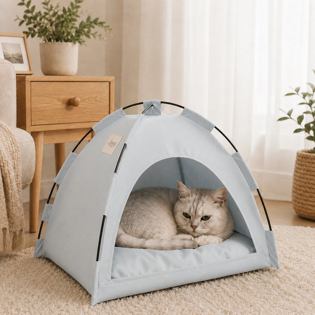 Foldable Cat Tent Bed – Cozy Breathable Hideaway