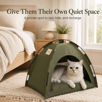 Foldable Cat Tent Bed – Cozy Breathable Hideaway