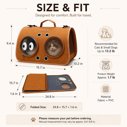 Breathable Foldable Cat Carrier – Vet & Travel Ready