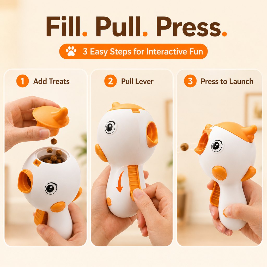Interactive Cat Treat Launcher – Laser Play & Feeding Fun