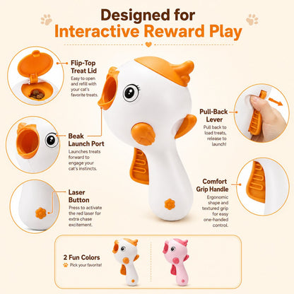 Interactive Cat Treat Launcher – Laser Play & Feeding Fun