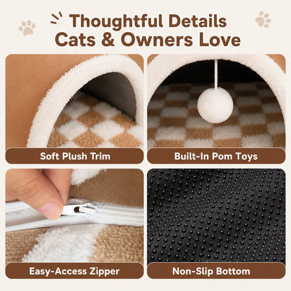 3-in-1 Multi-Cat Tunnel Bed – Rest & Play Together