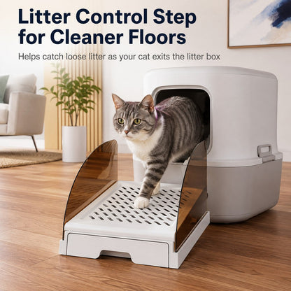 Cat Litter Box Step – Pull-Out Tray, Cleaner Floors