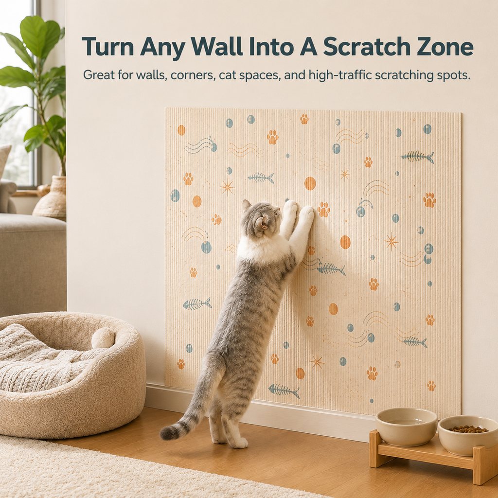 Cuttable Cat Scratch Mat – Wall & Furniture Protection