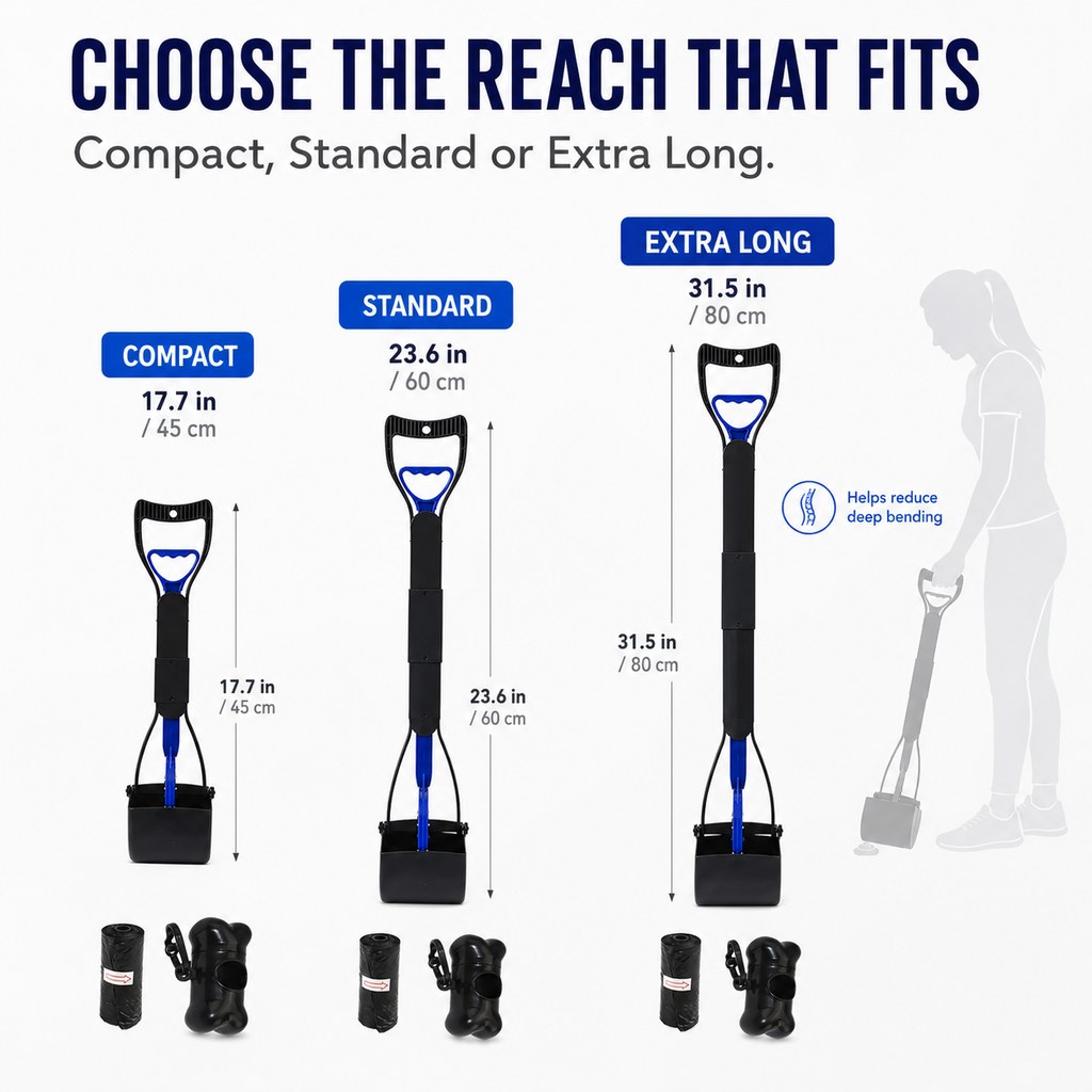 Foldable Long-Handle Pooper Scooper – One-Hand Pickup