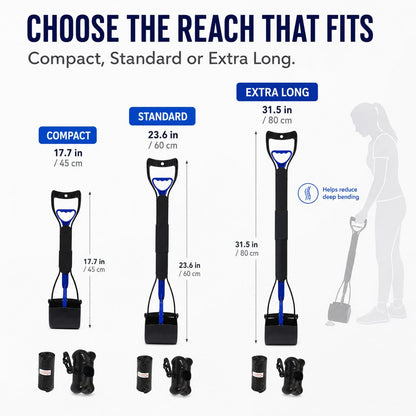 Foldable Long-Handle Pooper Scooper – One-Hand Pickup