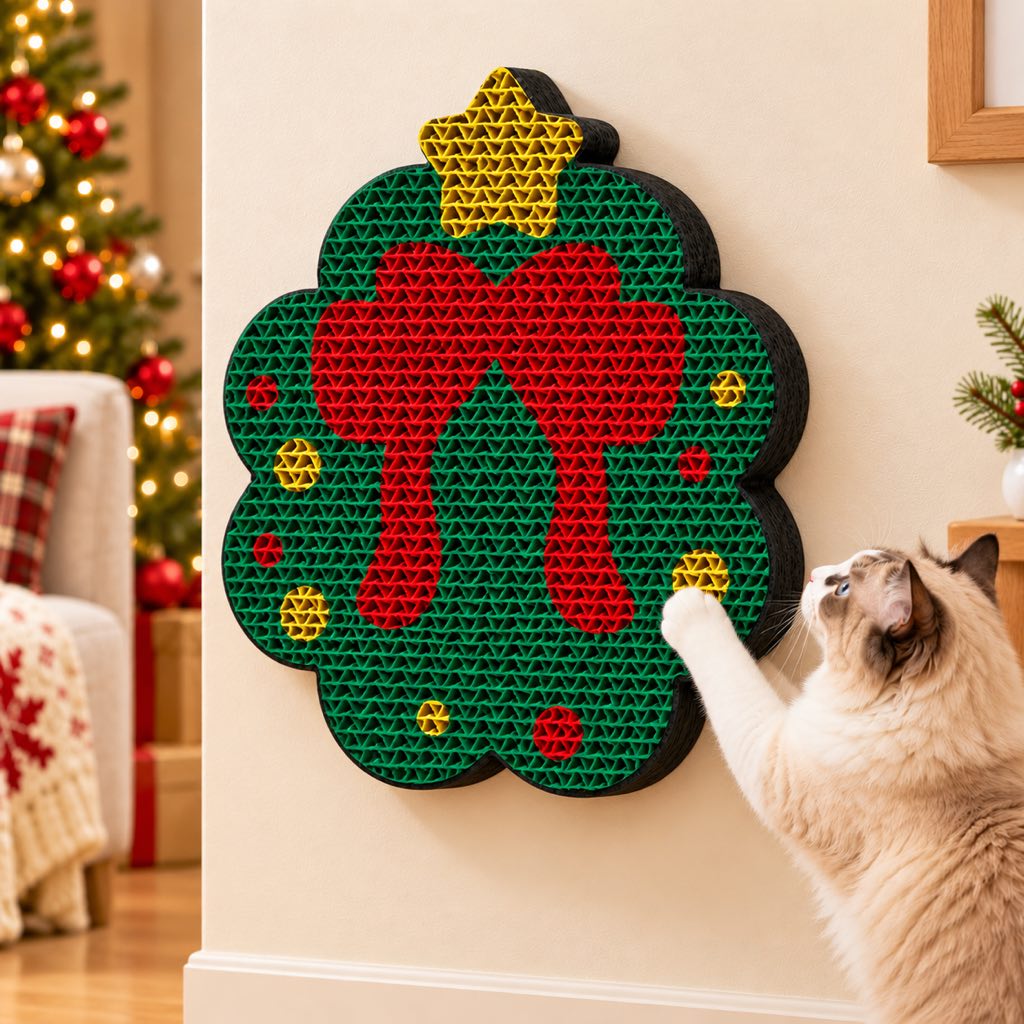 Christmas Wall Cat Scratcher – Saves Your Furniture