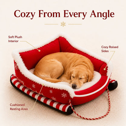 Christmas Sleigh Dog Bed – Cozy Festive Décor