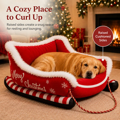 Christmas Sleigh Dog Bed – Cozy Festive Décor