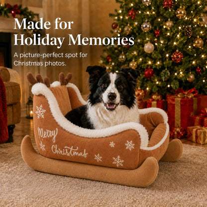 Christmas Sleigh Dog Bed – Cozy Festive Décor