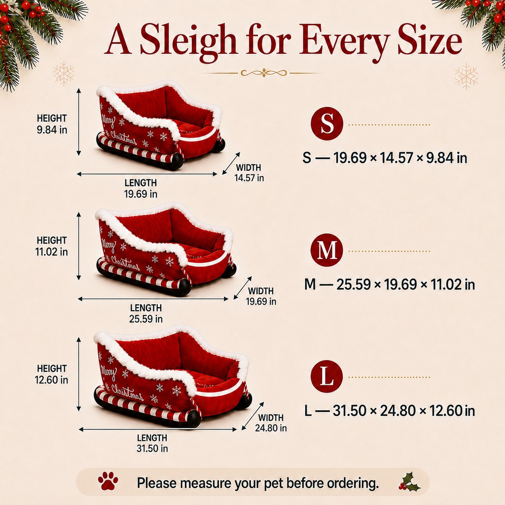 Christmas Sleigh Dog Bed – Cozy Festive Décor