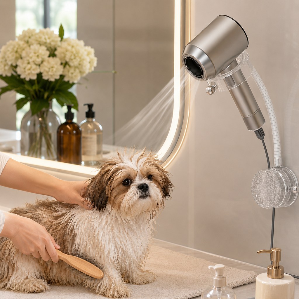 Hands-Free Pet Hair Dryer Holder – 360° Flexible Arm