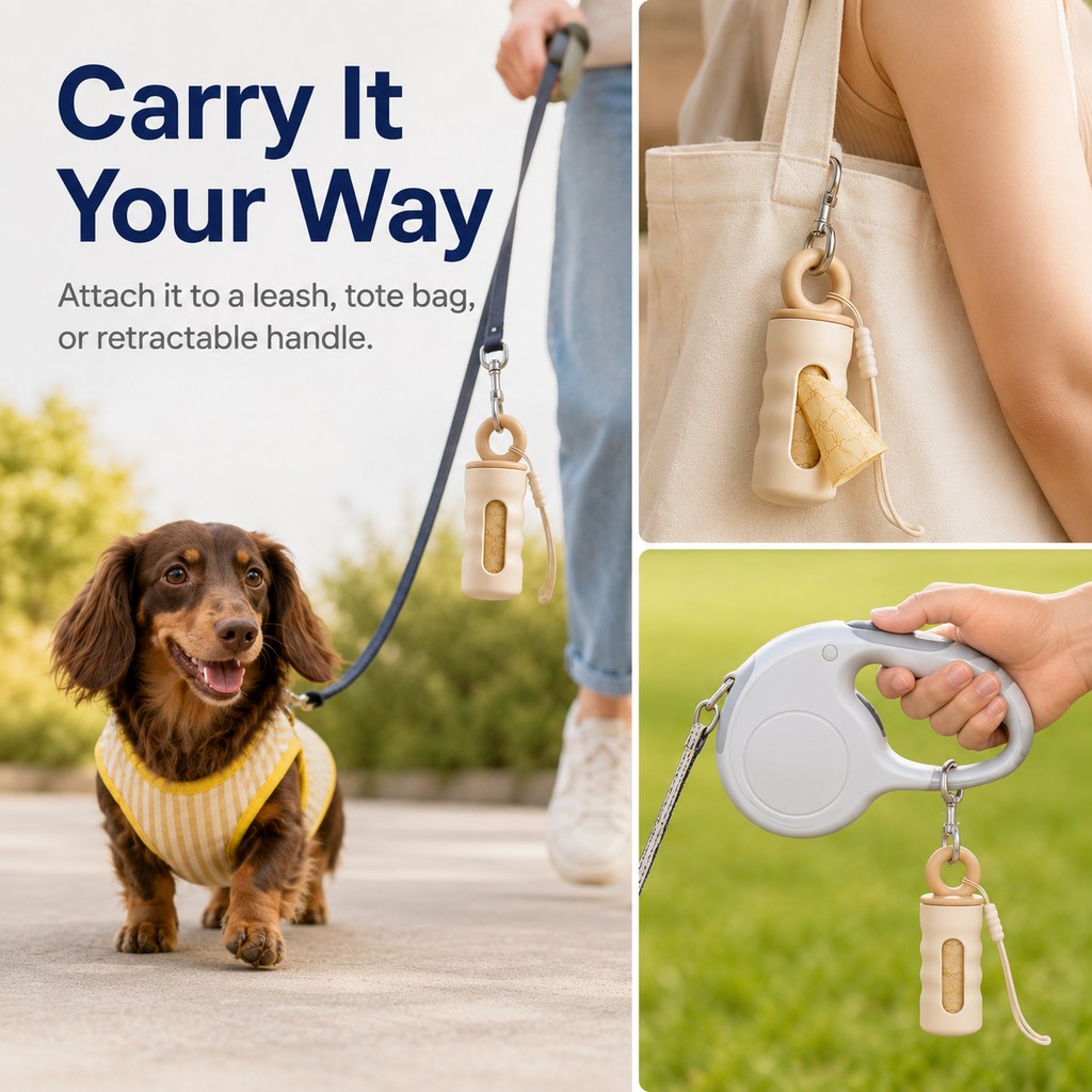 Clip-On Poop Bag Dispenser – Bags Always Ready
