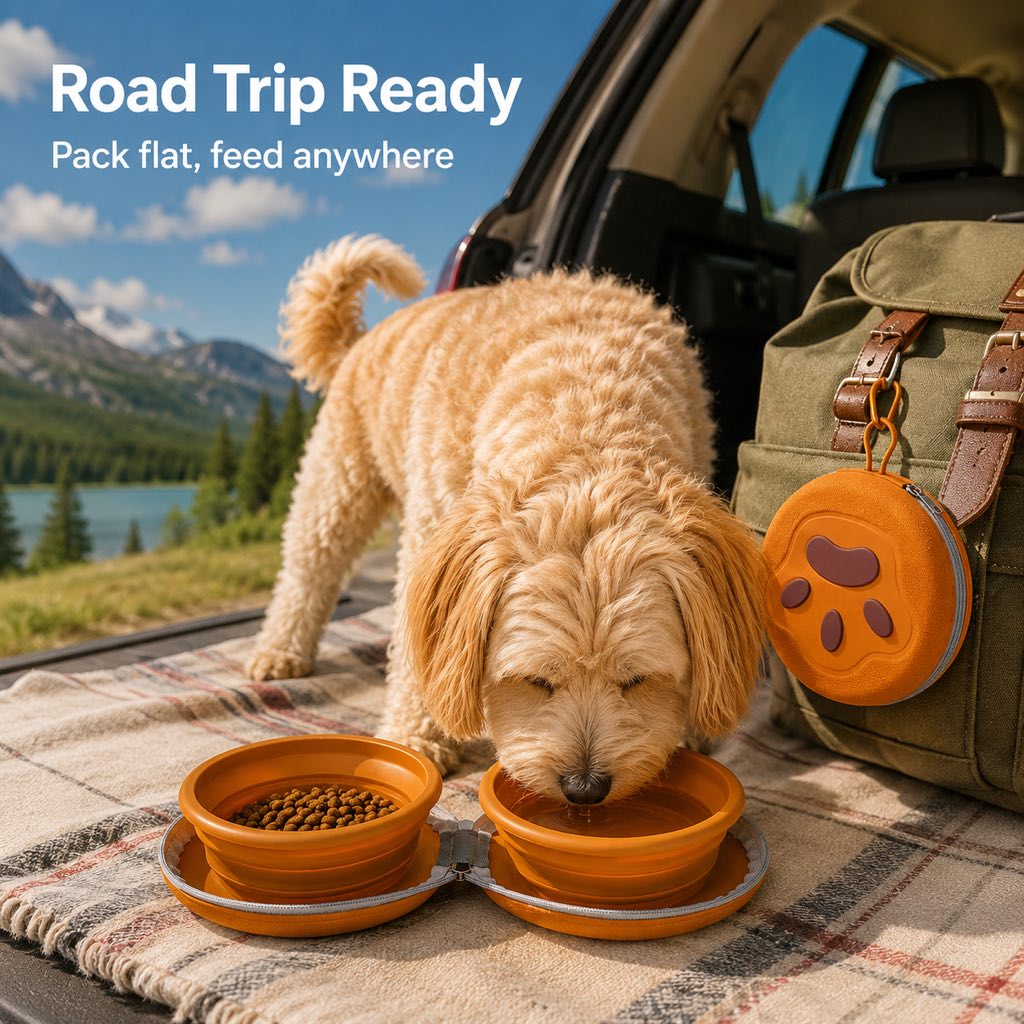 2-in-1 Collapsible Travel Bowl – Feed & Hydrate Anywhere