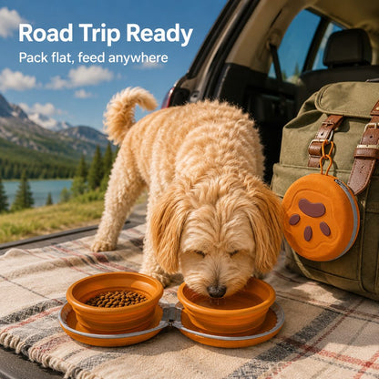 2-in-1 Collapsible Travel Bowl – Feed & Hydrate Anywhere