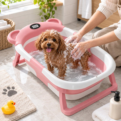 Collapsible Pet Bathtub – Built-In Thermometer