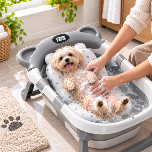 Collapsible Pet Bathtub – Built-In Thermometer