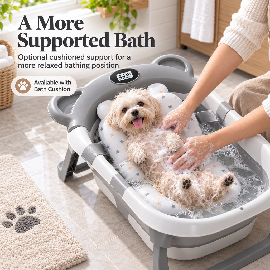 Collapsible Pet Bathtub – Built-In Thermometer