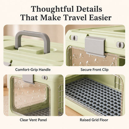 Collapsible Pet Travel Carrier – Folds Flat, Saves Space