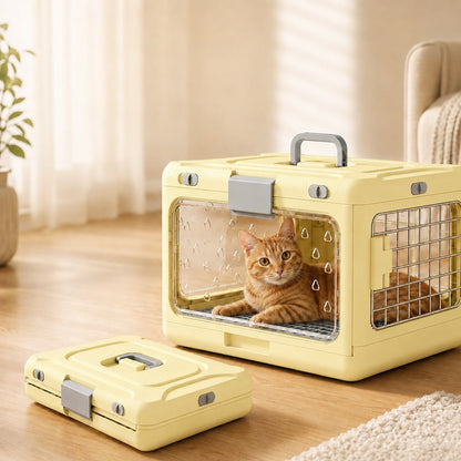 Collapsible Pet Travel Carrier – Folds Flat, Saves Space