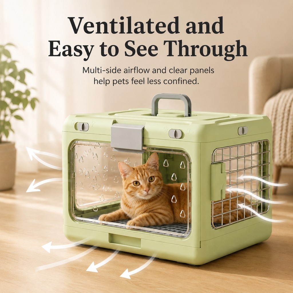 Collapsible Pet Travel Carrier – Folds Flat, Saves Space