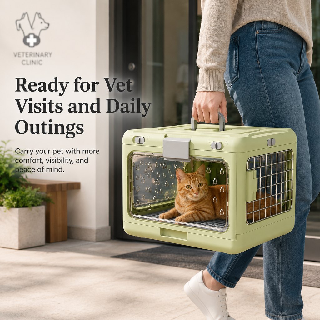 Collapsible Pet Travel Carrier – Folds Flat, Saves Space