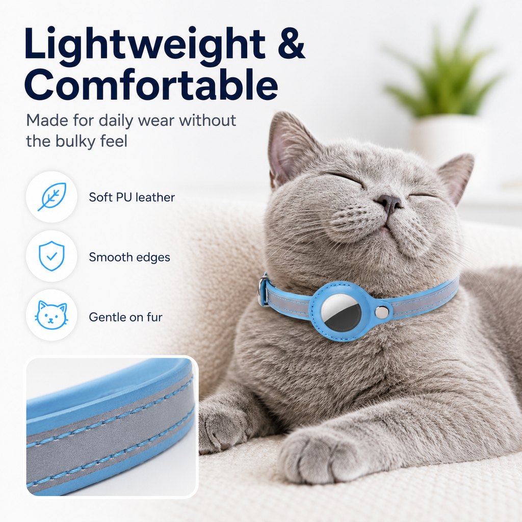 AirTag Reflective Pet Collar – Track & Stay Visible