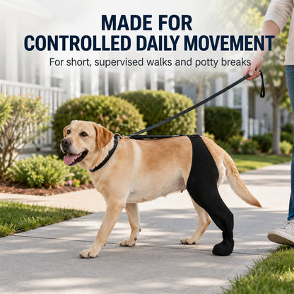 Rear Leg Recovery Sleeve with Paw Cover – Limits Licking