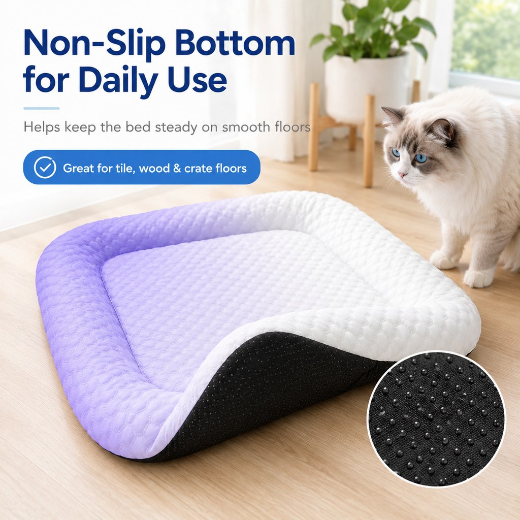 Cool-Touch Pet Cooling Bed – Breathable Summer Naps