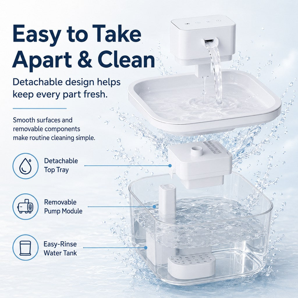 Cordless Motion Sensor Cat Fountain – Fresh Water Anywhere