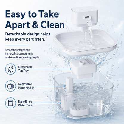 Cordless Motion Sensor Cat Fountain – Fresh Water Anywhere