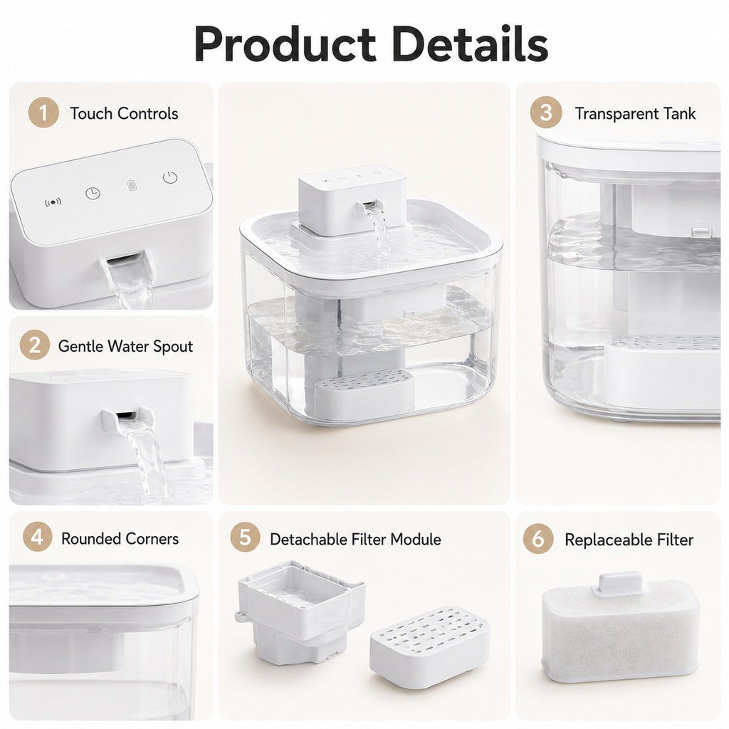 Cordless Motion Sensor Cat Fountain – Fresh Water Anywhere