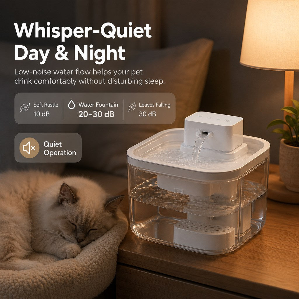 Cordless Motion Sensor Cat Fountain – Fresh Water Anywhere