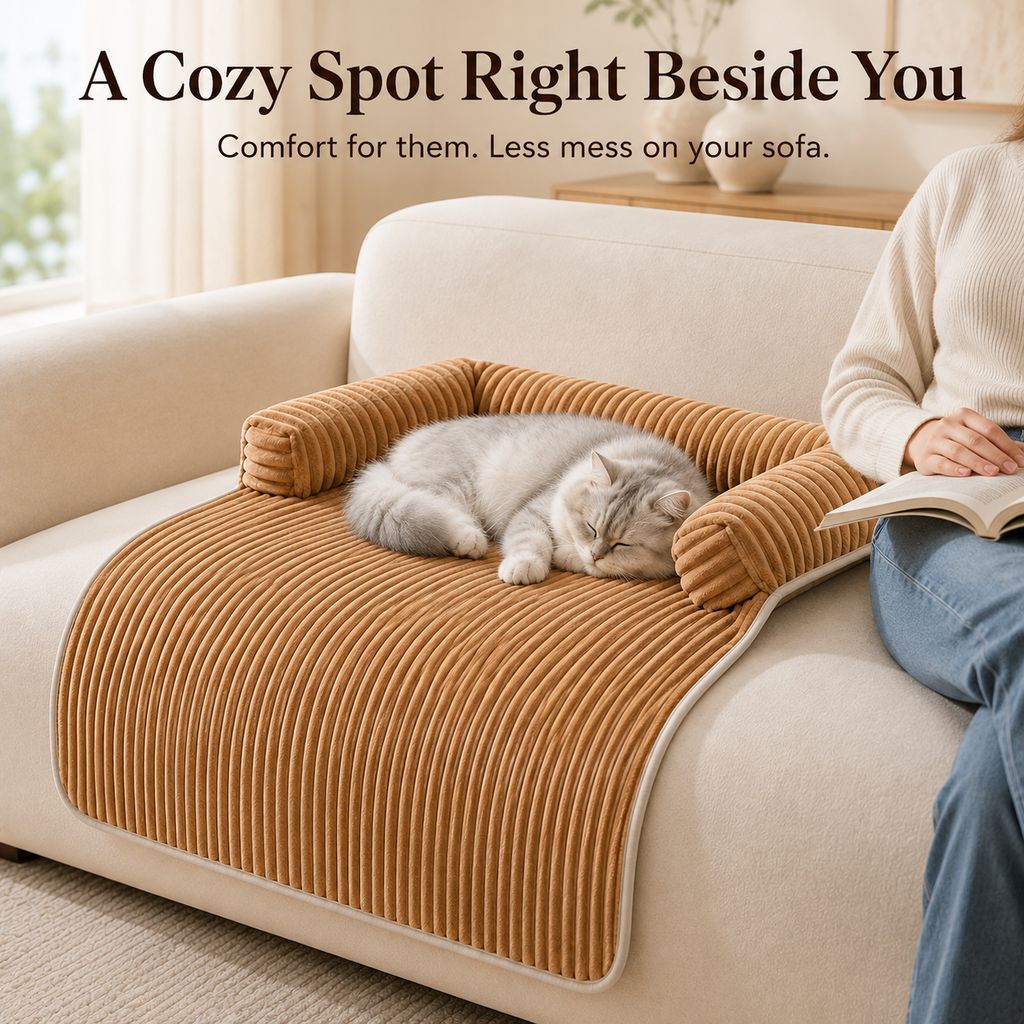 Corduroy Pet Couch Cover – Non-Slip Sofa Protector