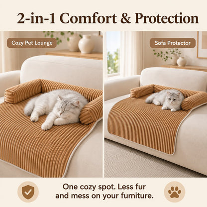 Corduroy Pet Couch Cover – Non-Slip Sofa Protector