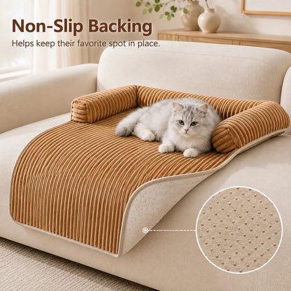 Corduroy Pet Couch Cover – Non-Slip Sofa Protector