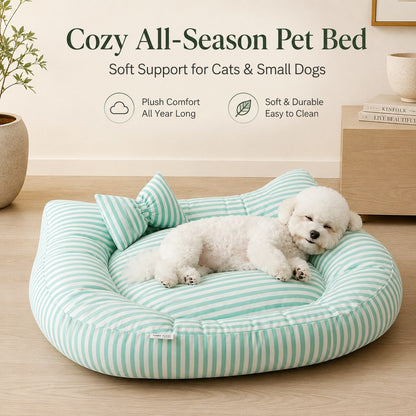 All-Season Bolster Pet Bed – Pillow Included