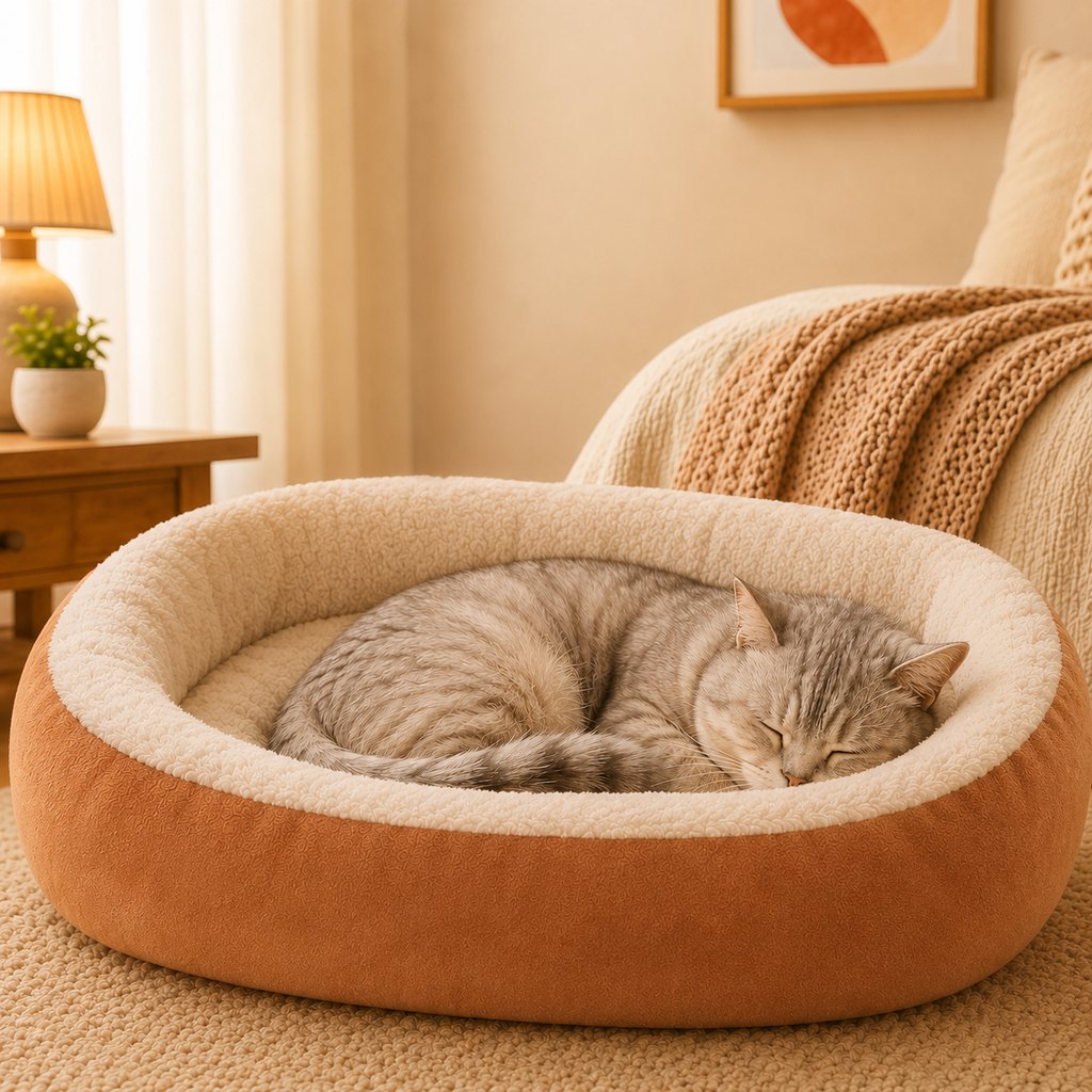 Oval Bolster Pet Bed – Fleece or All-Season