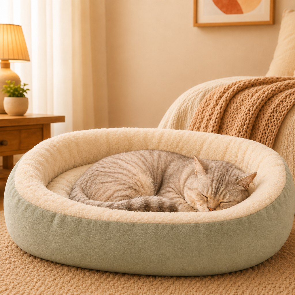 Oval Bolster Pet Bed – Fleece or All-Season