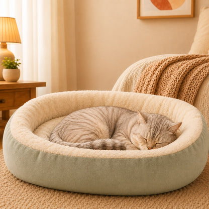 Oval Bolster Pet Bed – Fleece or All-Season